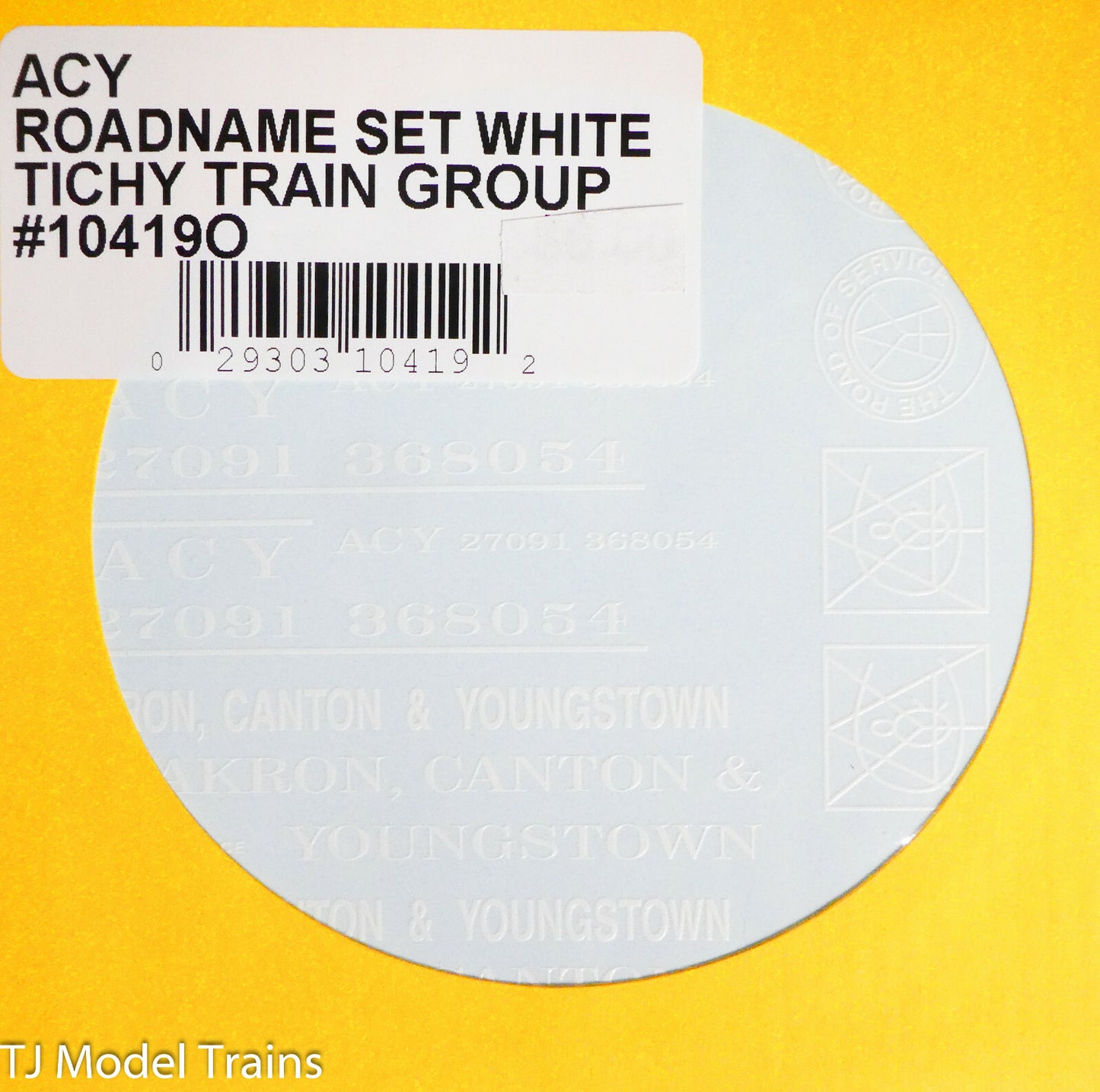 Tichy Train Group O #10419O ACY Roadname Set White Lettering (Decal)