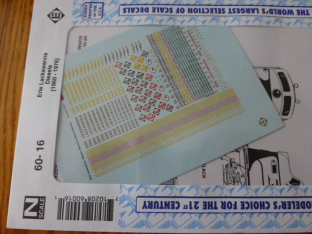 Microscale Decal #60-16 Railroad Decal Set - EL Erie Lachawanna- Diesels 1960-70