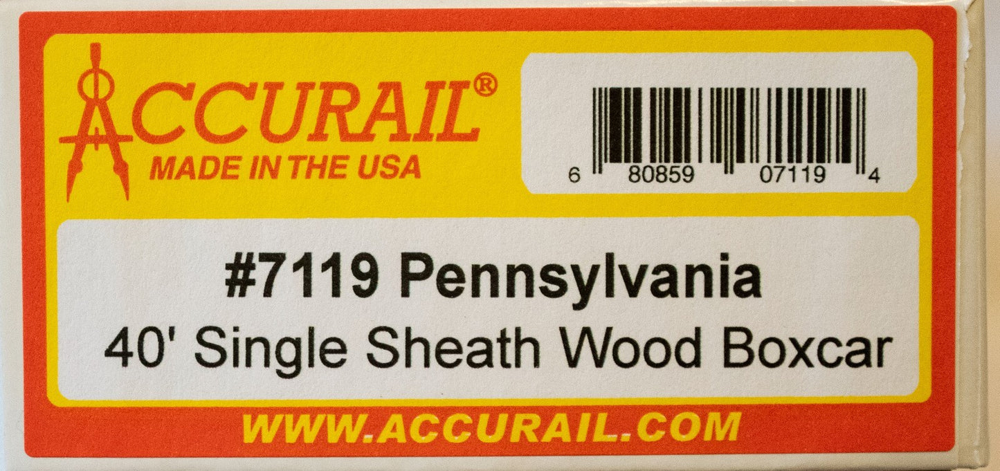 Accurail HO #7119 40' 6-Panel Single-Sheathed Wood Boxcar w/Steel Doors & Ends -