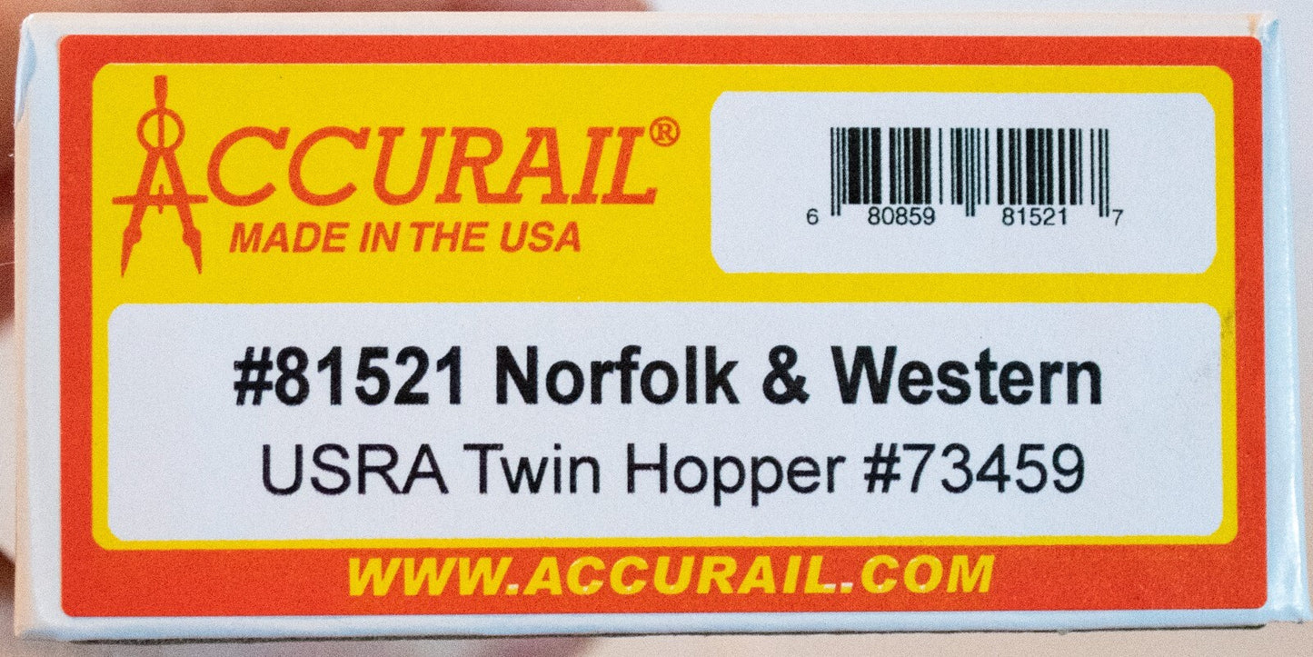 Accurail HO #81521 USRA 55-Ton 2-Bay Open Hopper - Kit -- Norfolk & Western (Ear