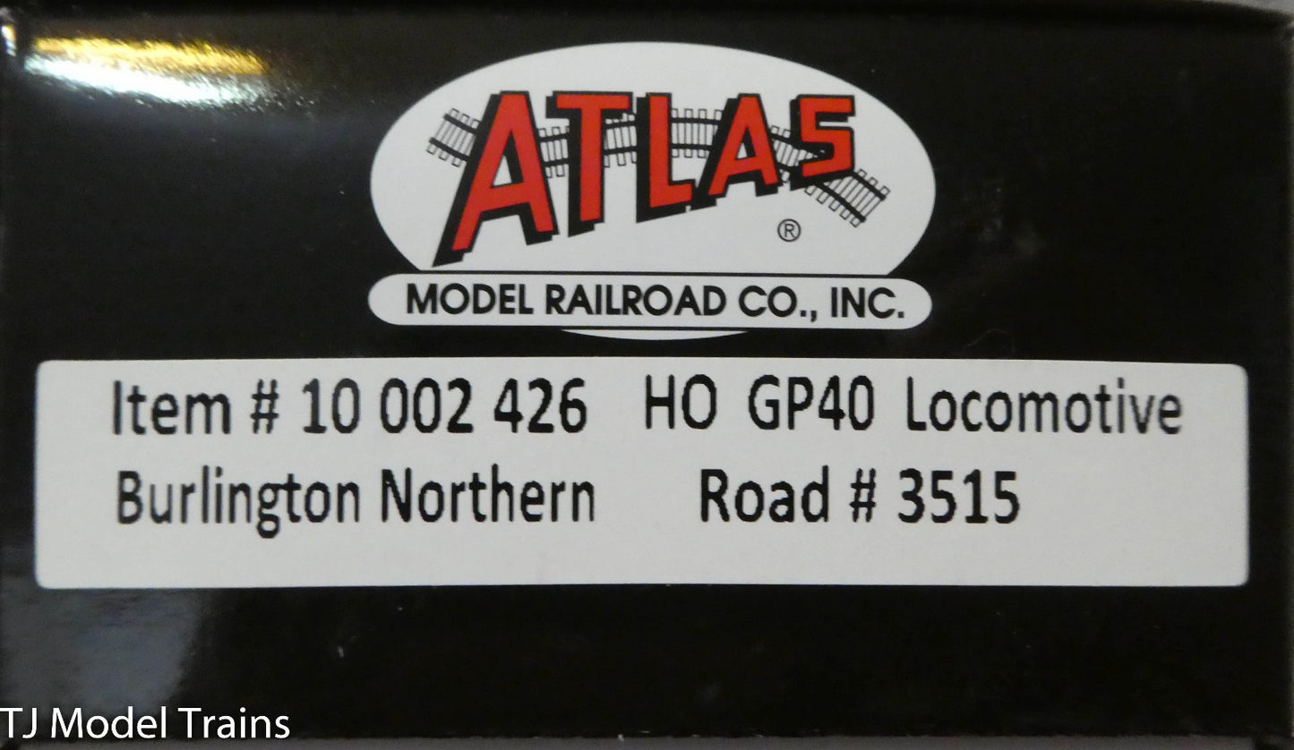 Atlas HO #10002426 GP40 Locomotive-Burlington Northern (Rd #3515)