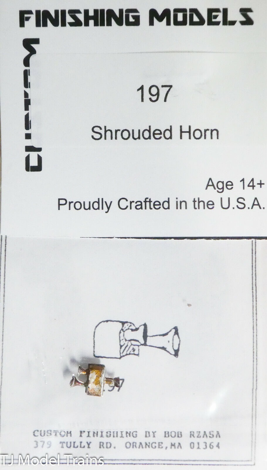 Custom Finishing Models HO #197 Shrouded Horn (White Metal)