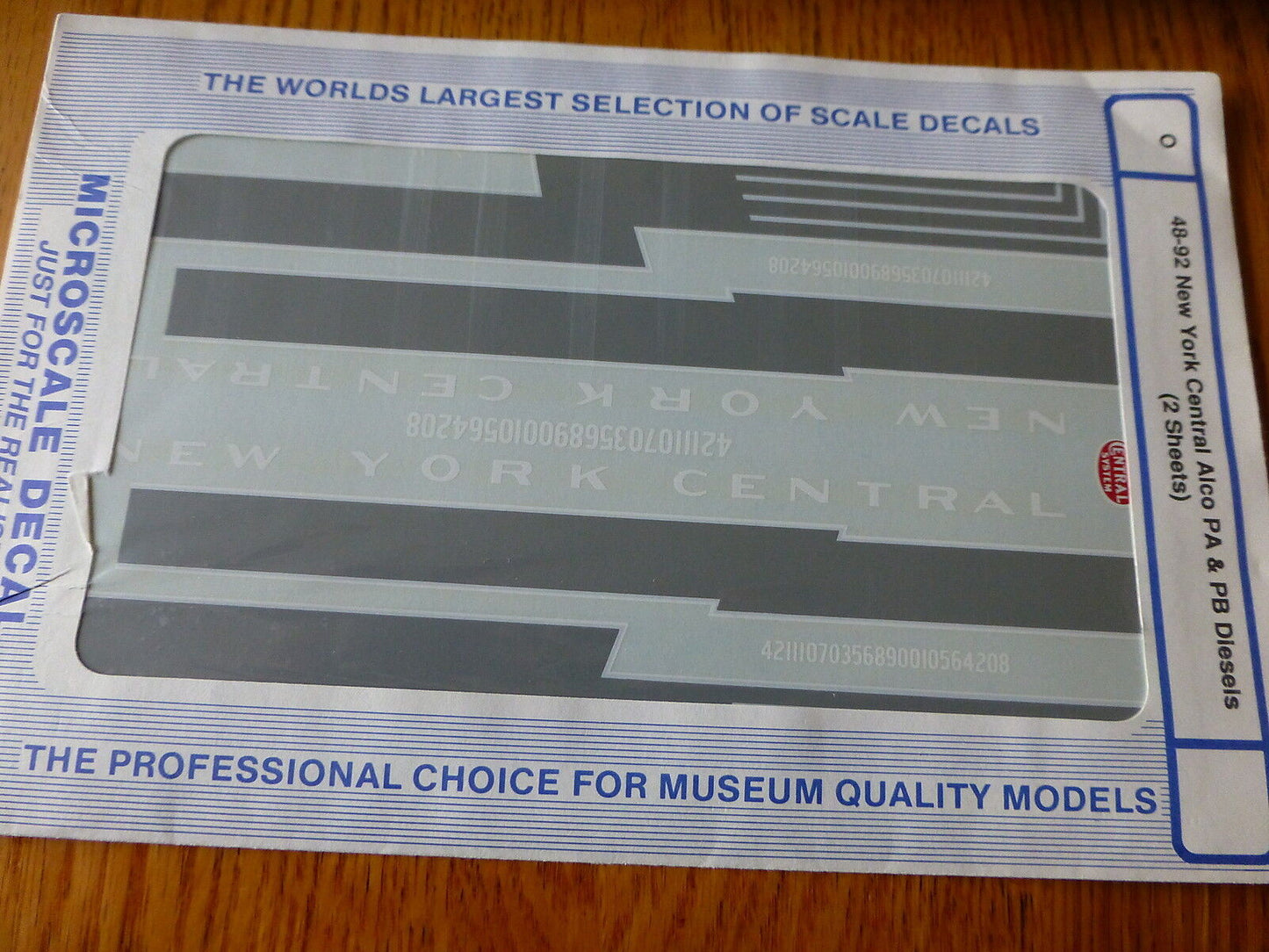 Microscale Decal O #48-92 New York Central Alco - 2 Sheet (Water Slide Decal)