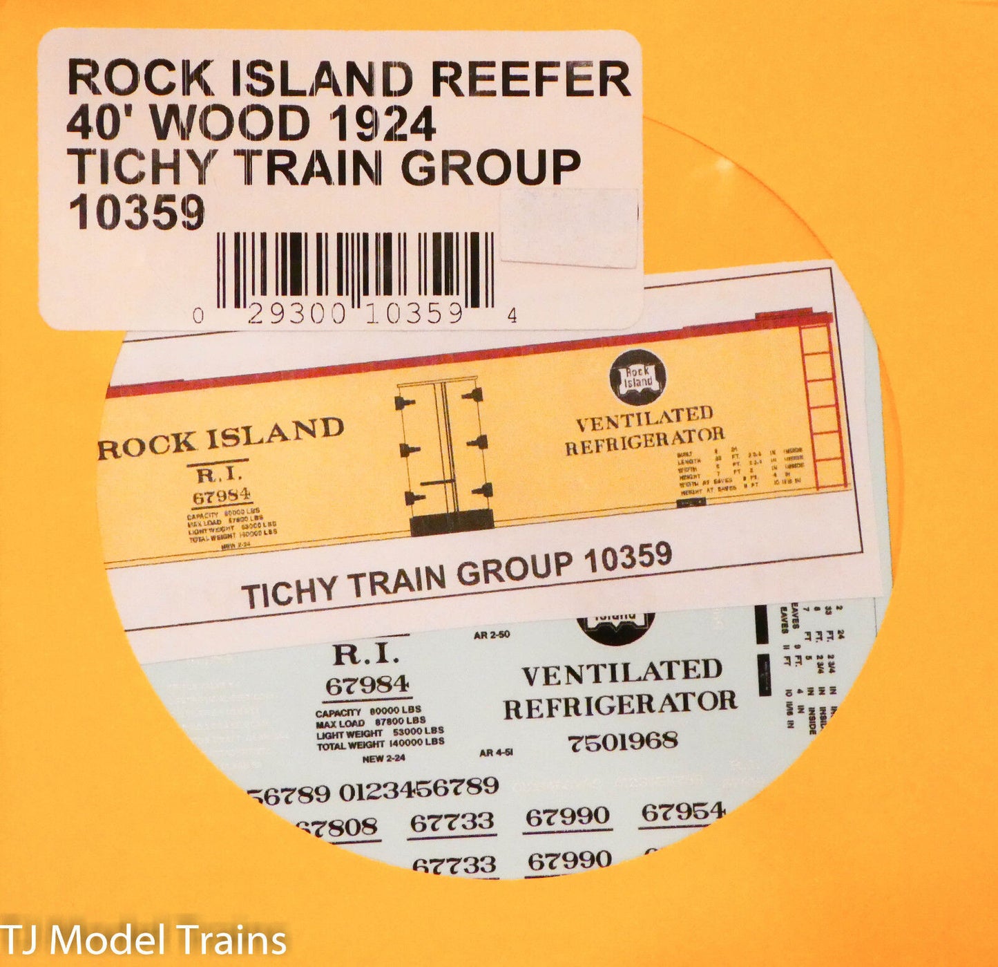 Tichy Train Group HO #10359 Rock Island Reefer, 40' Wood (1924) (Decal)