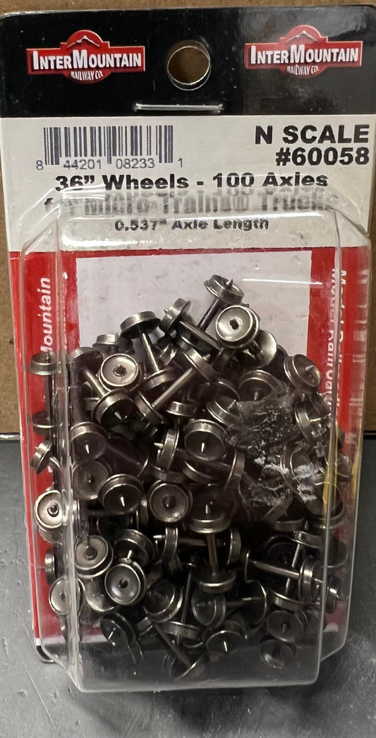 InterMountain N Scale 60058- 36"  100-Pack  for Micro Trains Trucks - 0.537" Axl