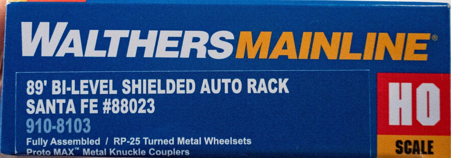 Walthers HO #910-8103 89' Flatcar w/Bi-Level Shielded Auto Rack - Ready to Run -
