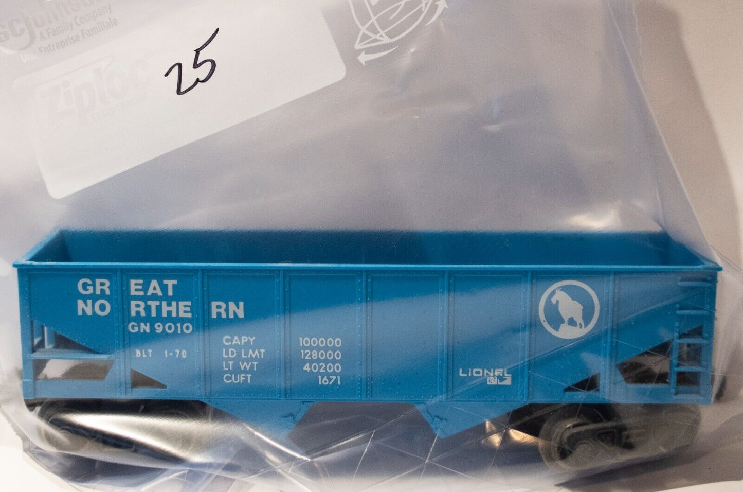 Lionel (#25 No Box) O Scale #9010 Postwar Great Northern GN 2 Bay Hopper