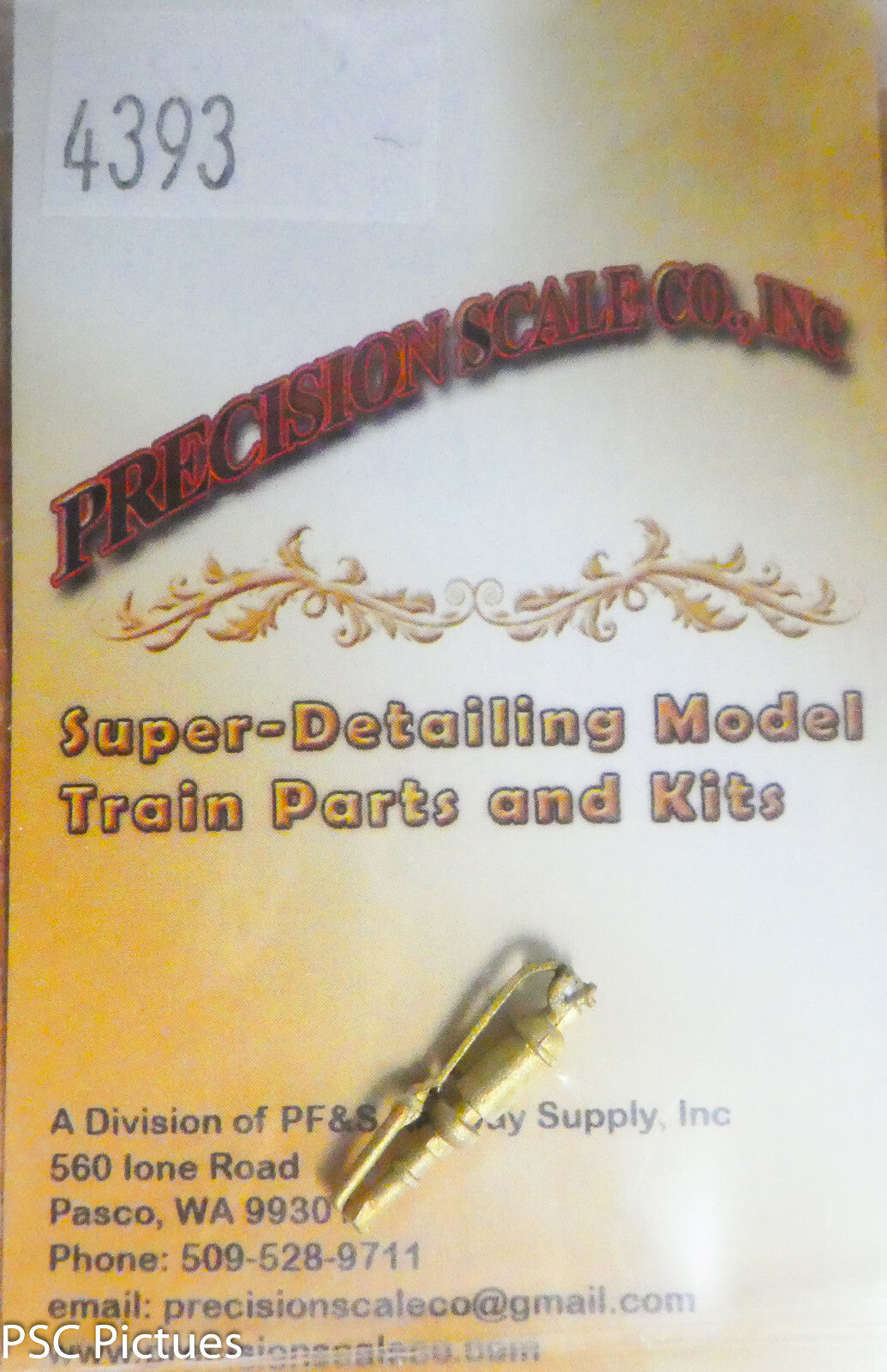 Precision Scale O #4393 Whistle, Early Type, Top Mount (Brass Casting)