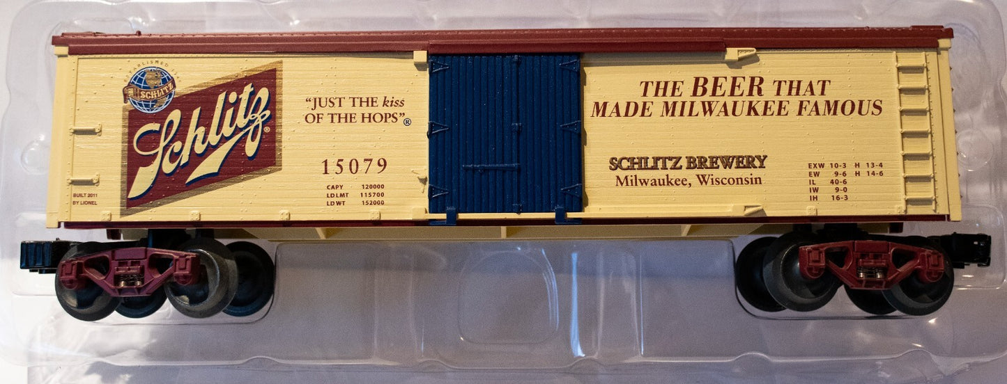 Lionel #6-15079 Schlitz Wood-sided Reefer Die-cast Metal Sprung Trucks Opening d