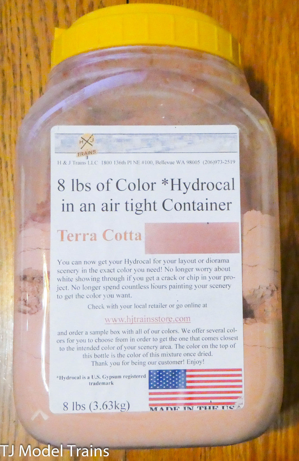 H & J Trains (8lbs of Color Hydrocal Terra Cotta) Air Tight Container