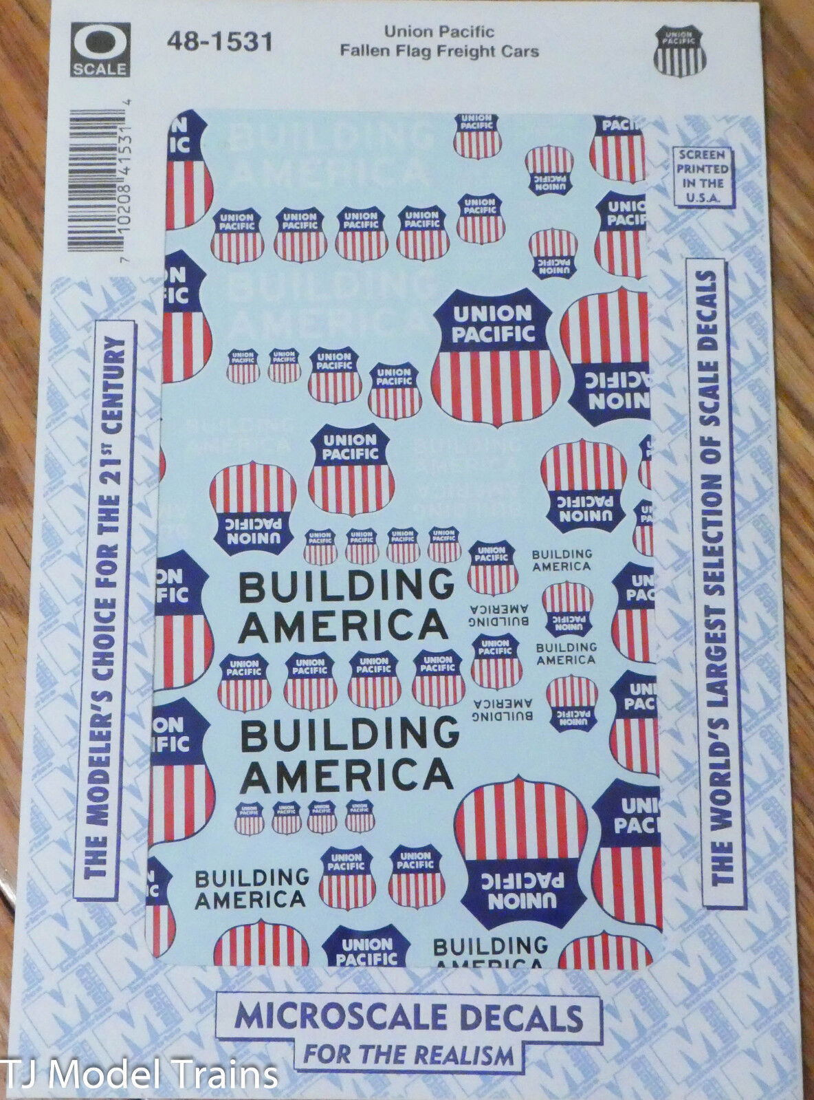 Microscale Decal O #48-1531 Union Pacific Fallen Flag Freight Cars