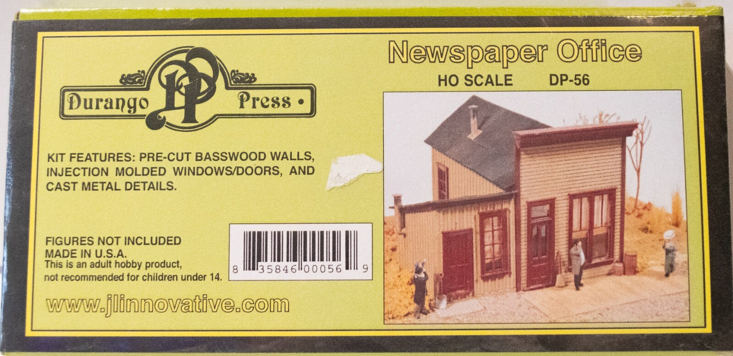 Durango Press HO #56 The Newspaper Office Kit -- 3-5/8 x 3-1/2" 9.2 x 9cm