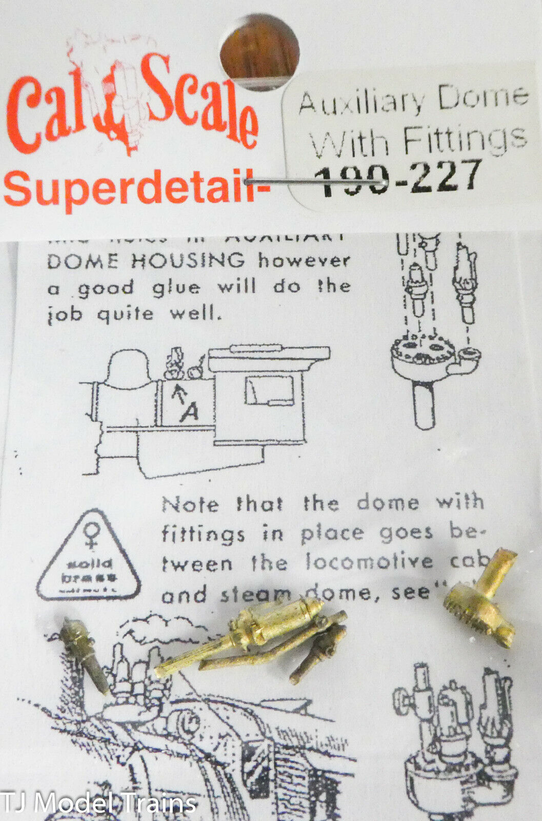 Cal-Scale #227 Auxiliary Dome with Fittings (HO Scale) Brass Casting