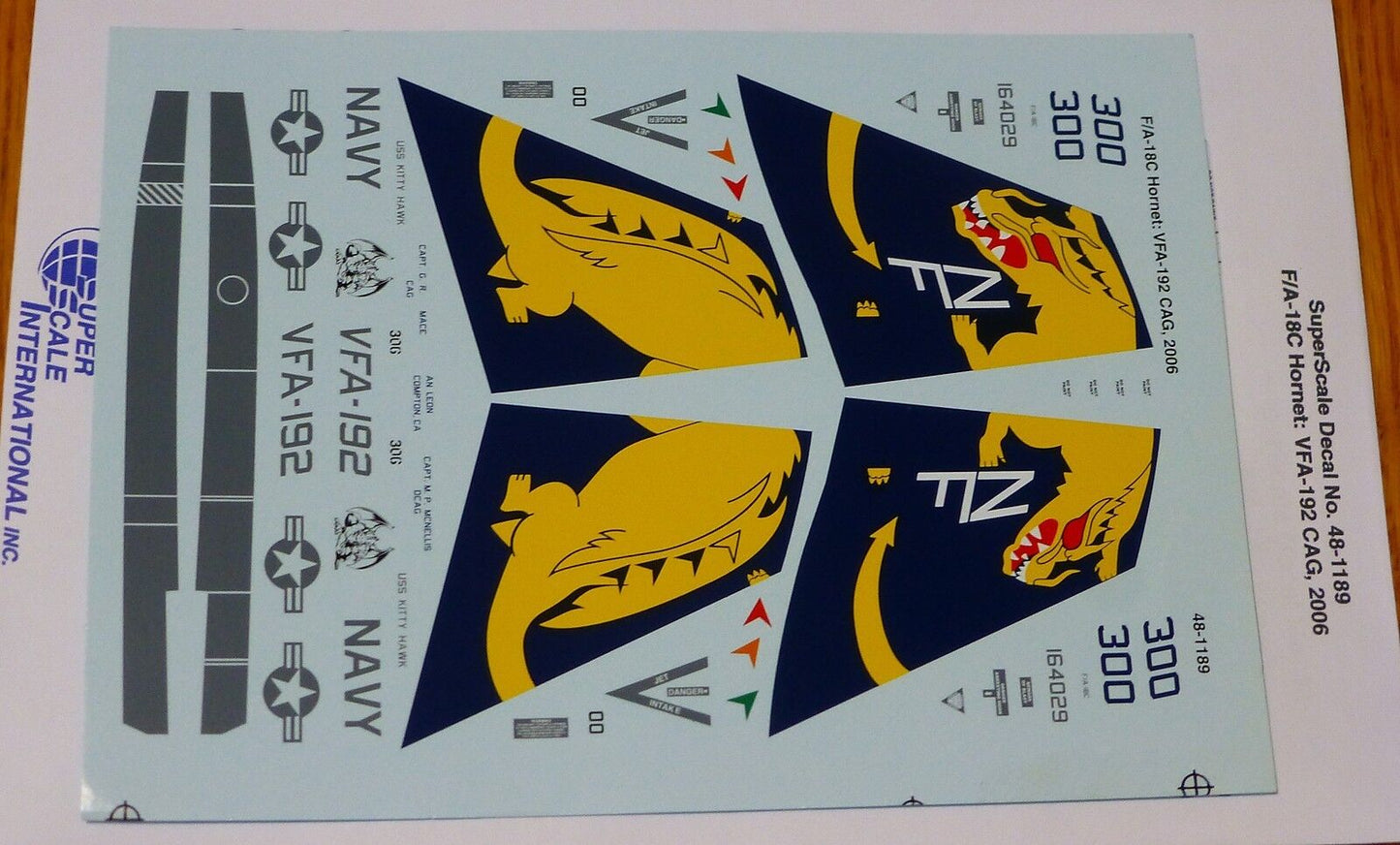 Microscale Decal 1:48 Scale #48-1189 / F/A-18C Hornet: VFA-192 CAG, 2006
