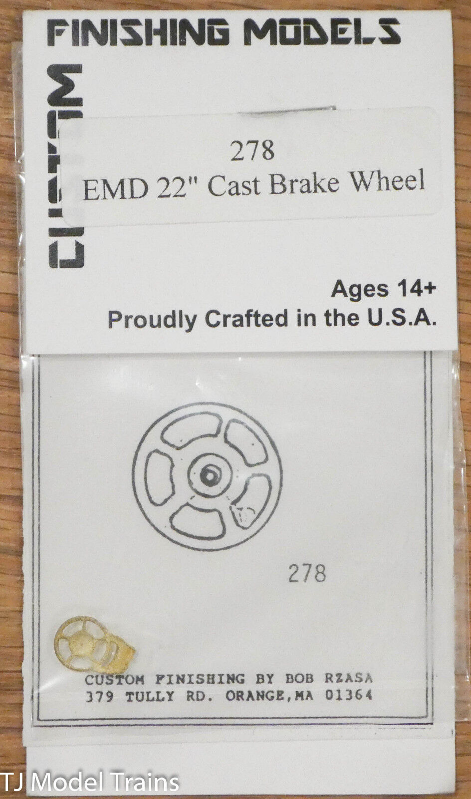 Custom Finishing HO #278 EMD Cast Iron Brake Wheel 22"