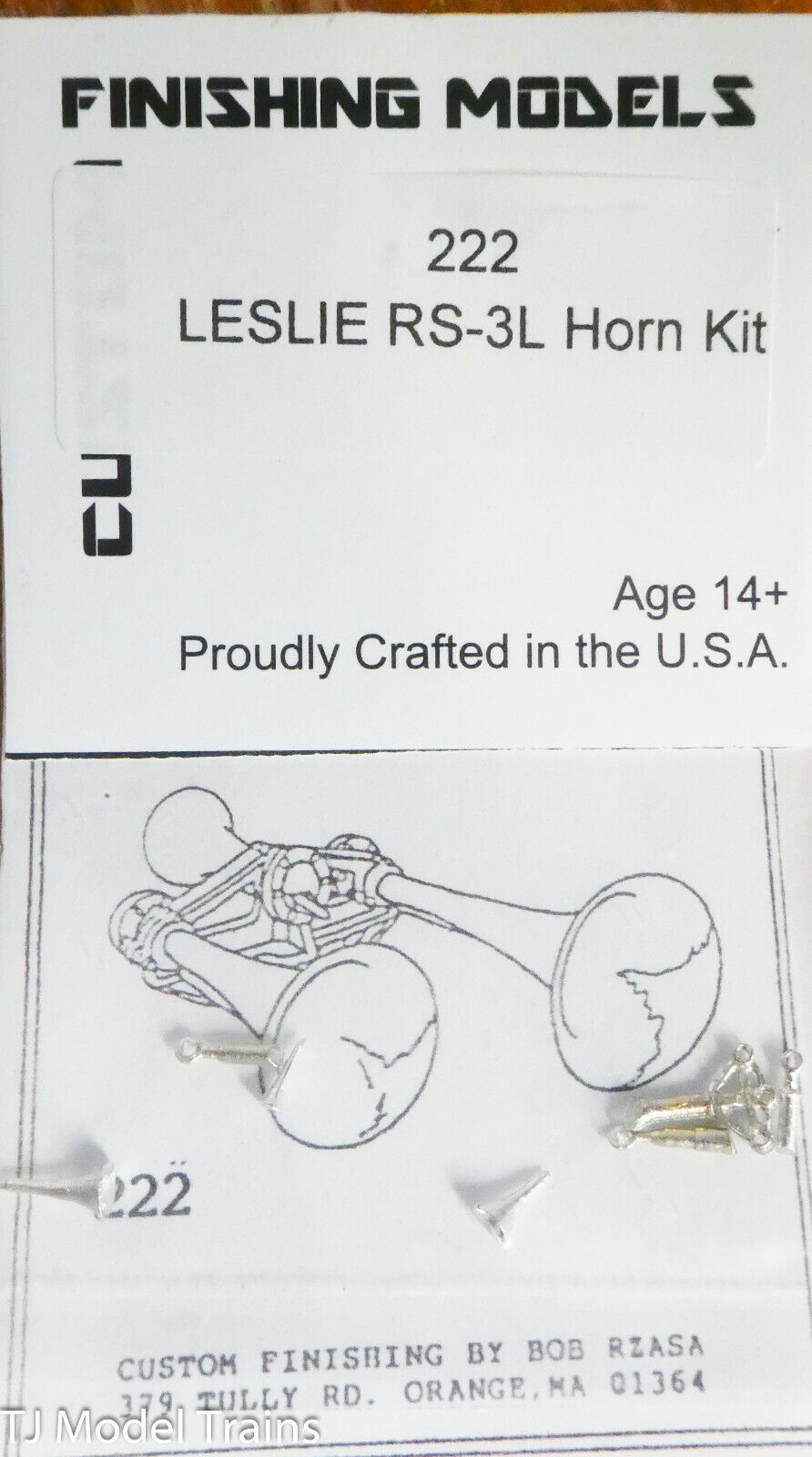 Custom Finishing Models HO #222 Leslie RS-3L Hor Kit (White Metal Kit)