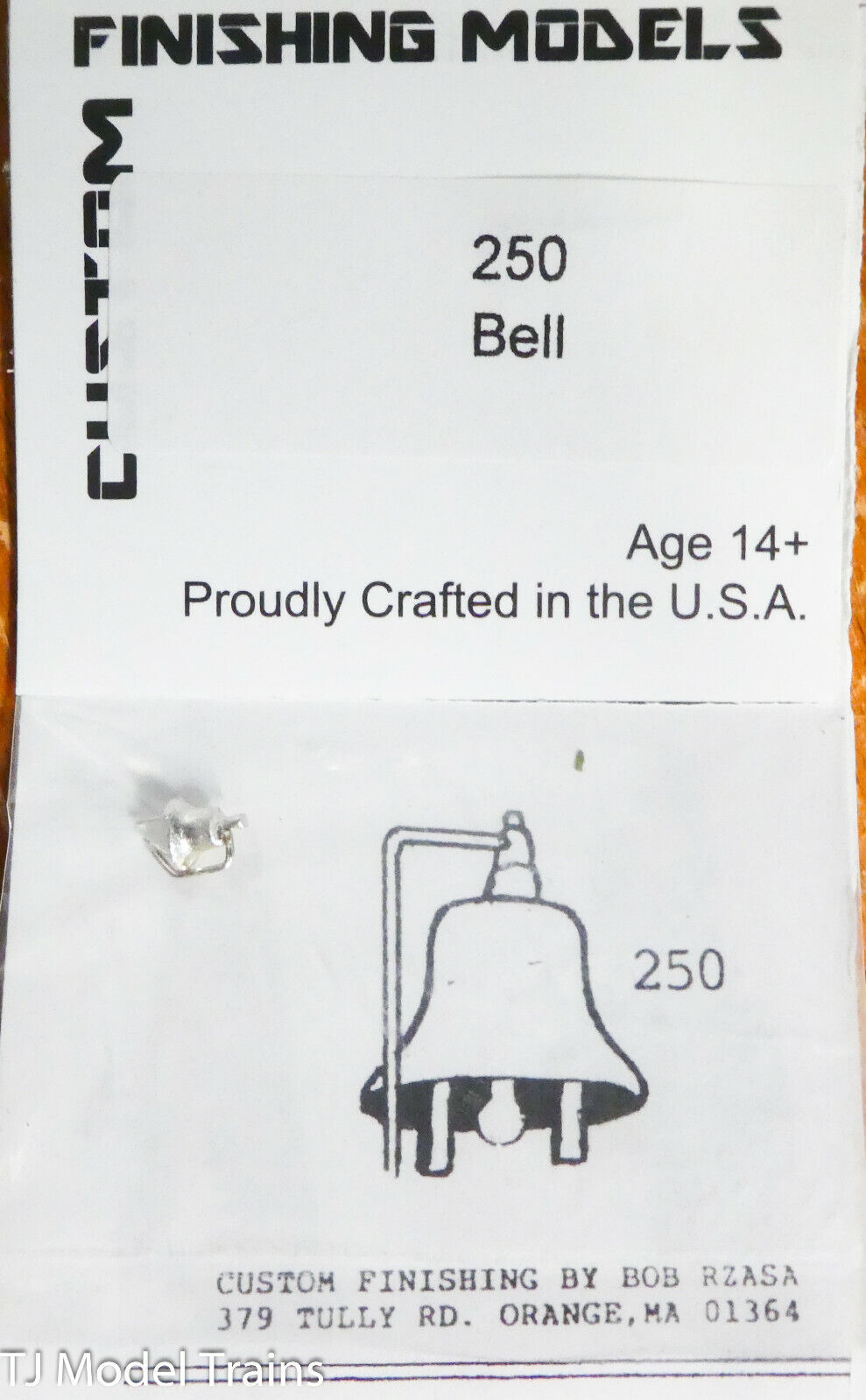 Custom Finishing Models HO #250 High-Hood Mount Bell -- EMD SW (White Metal)