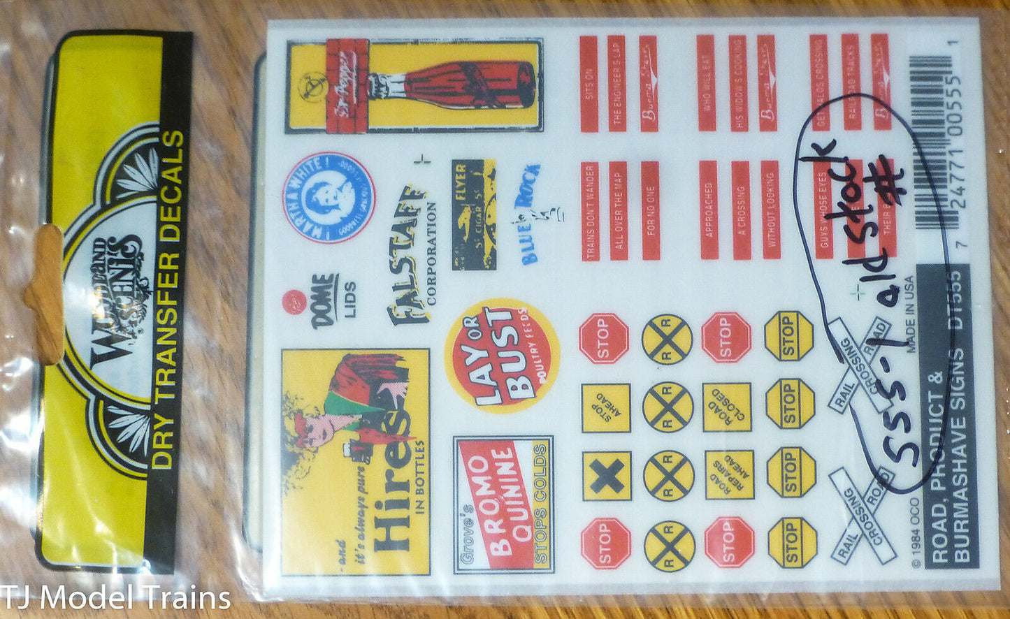 Woodland Scenics #555-1 Dry Transfer Signs -- Road, Product & Burma Shave