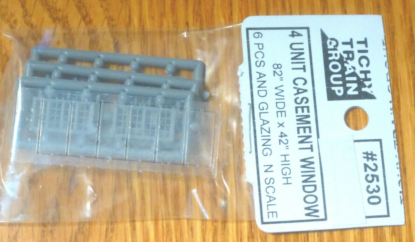 Tichy Train Group #2530 (N Scale)Windows -- 4-Unit Casement (Plastic) pkg(6)