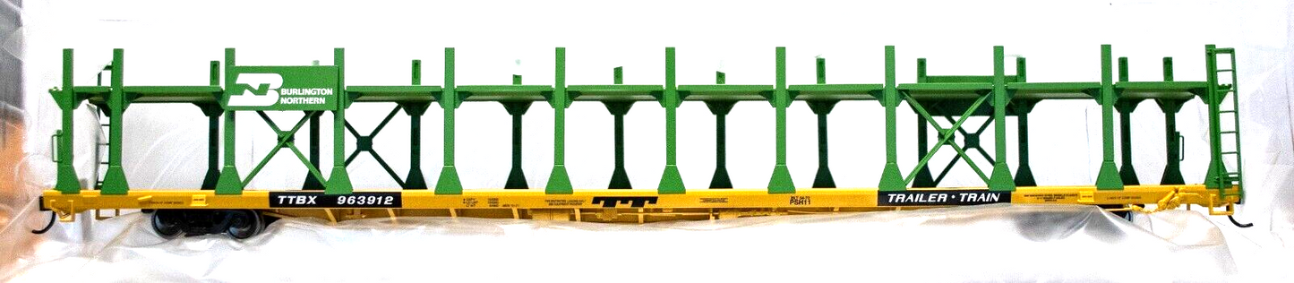 Walthers HO #910-8031 89' Flatcar w/Bi-Level Open Auto Rack - Ready to Run -- Bu