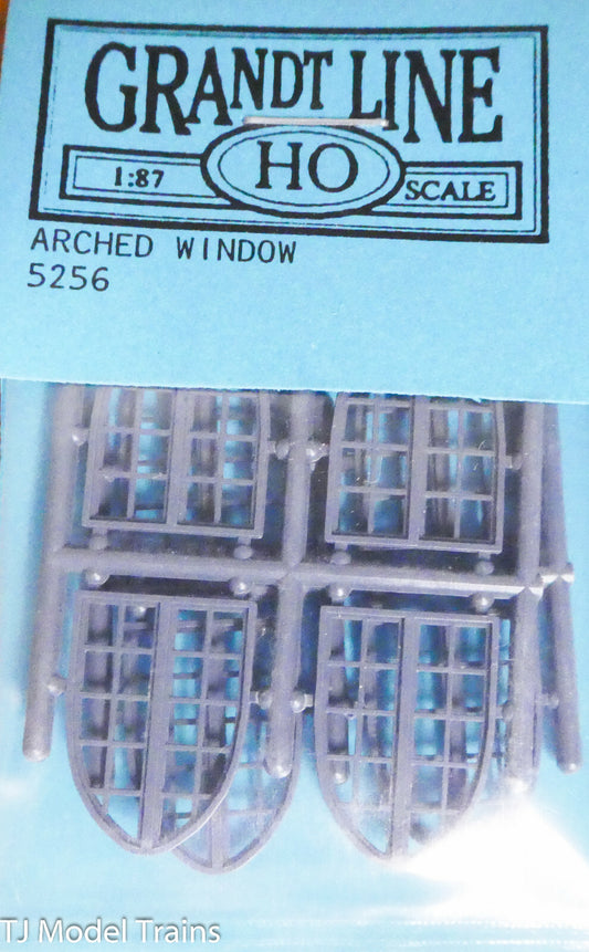 Grandt Line HO #5256 Windows -- 20-Pane, Arched (Plastic)