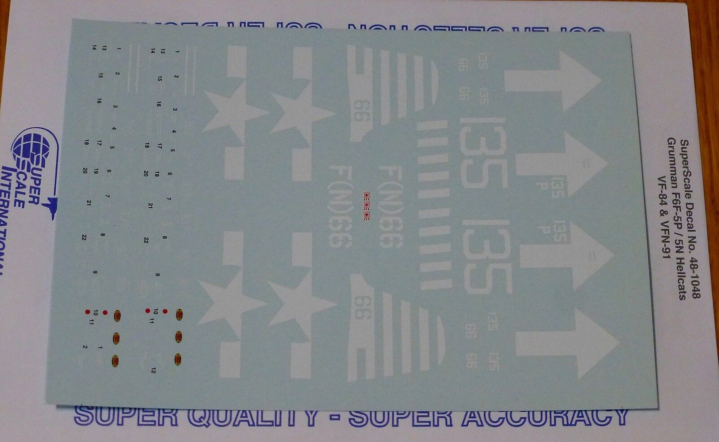 Microscale Decal 1:48 Scale #48-1048 / Grumman F6F-5P /5N Hellcats, VF-84 & VFN-