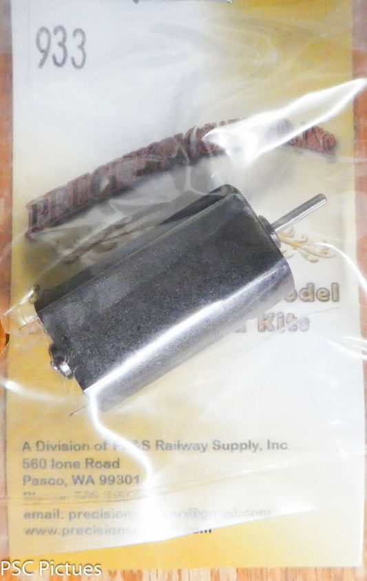 Precision Scale HO #933 Motor, 12v, 8200 RPM, Flat Can 12mm x 26mm, Shaft Dia.