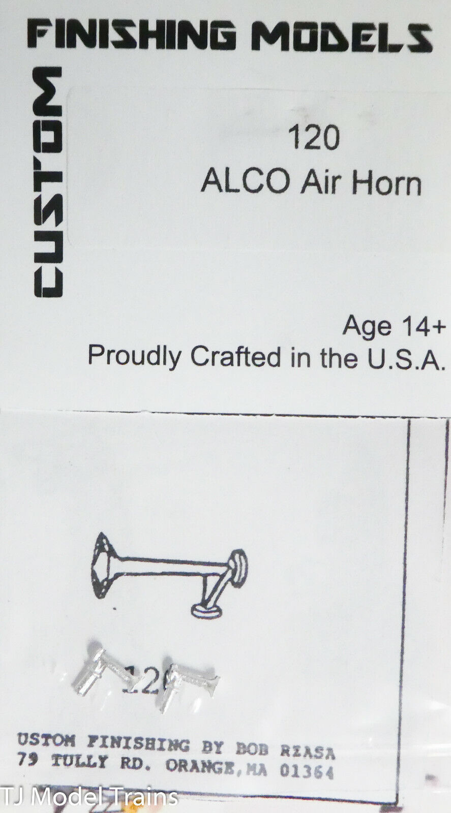 Custom Finishing Models HO #120 Alco Air Horn (2 White Metal Castings)