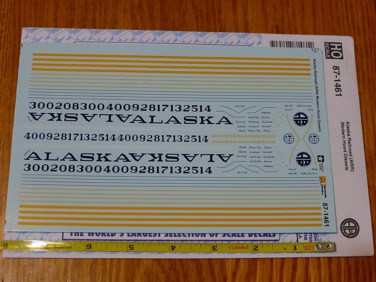 Microscale Decal #87-1461 Alaska Railroad (ARR) Nodern Hood Diesels