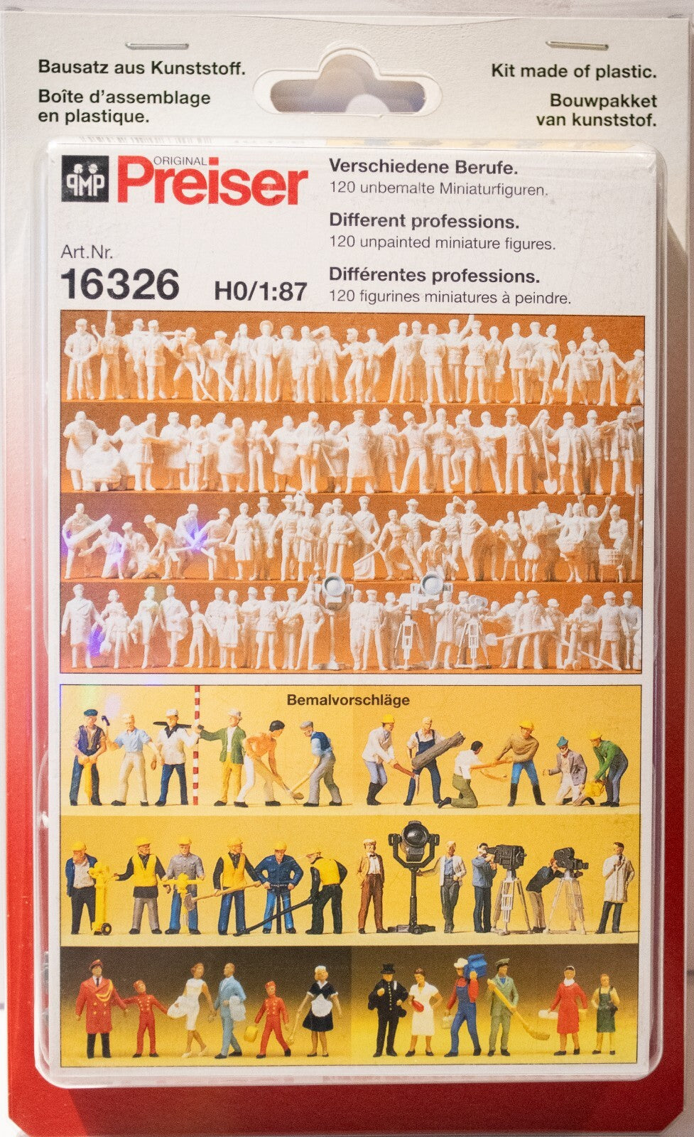 Preiser #16326 Unpainted Figure Set -- Tradespeople pkg(120)