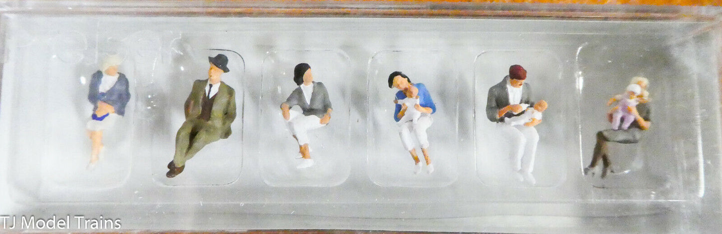 Preiser HO #10332 Pedestrians -- Seated People (Painted Figures)