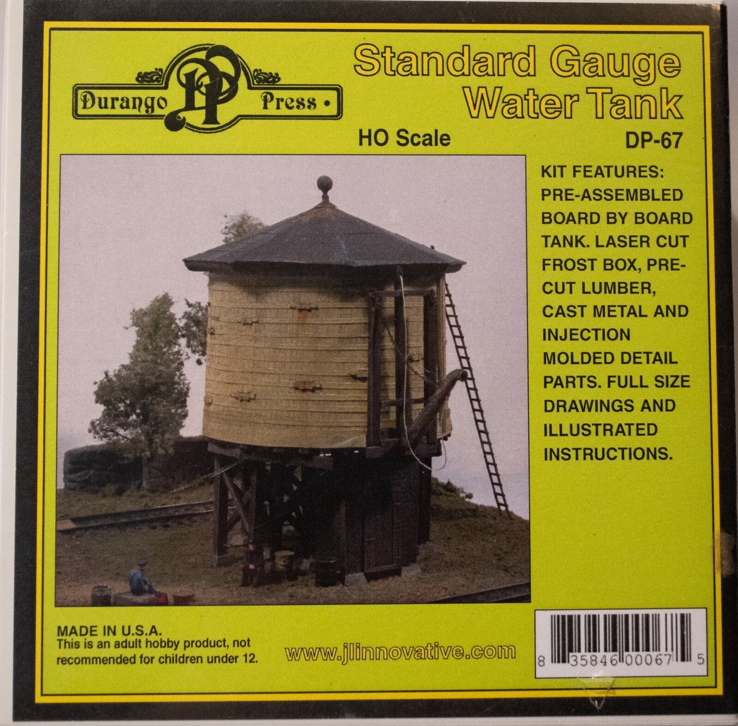 Durango Press HO #67 Standard Water Tank HO Kit -- 4-1/4 x 4-1/2"