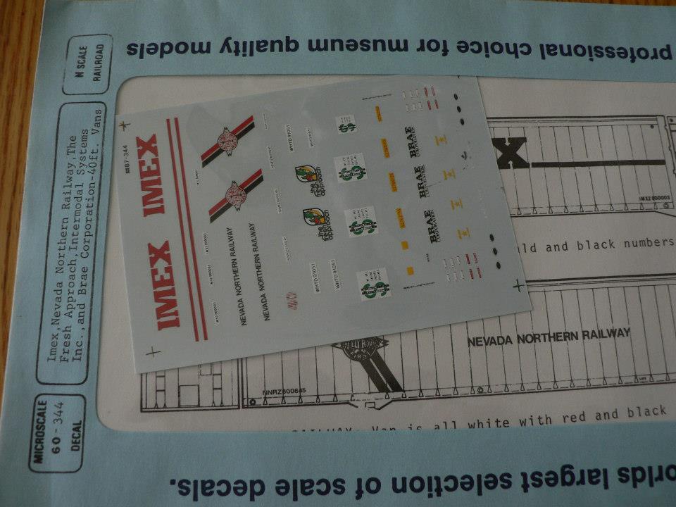 Microscale Decal N #60-344 40' Trailer Decal Set - NV N./Brae/Fresh Approach/IM