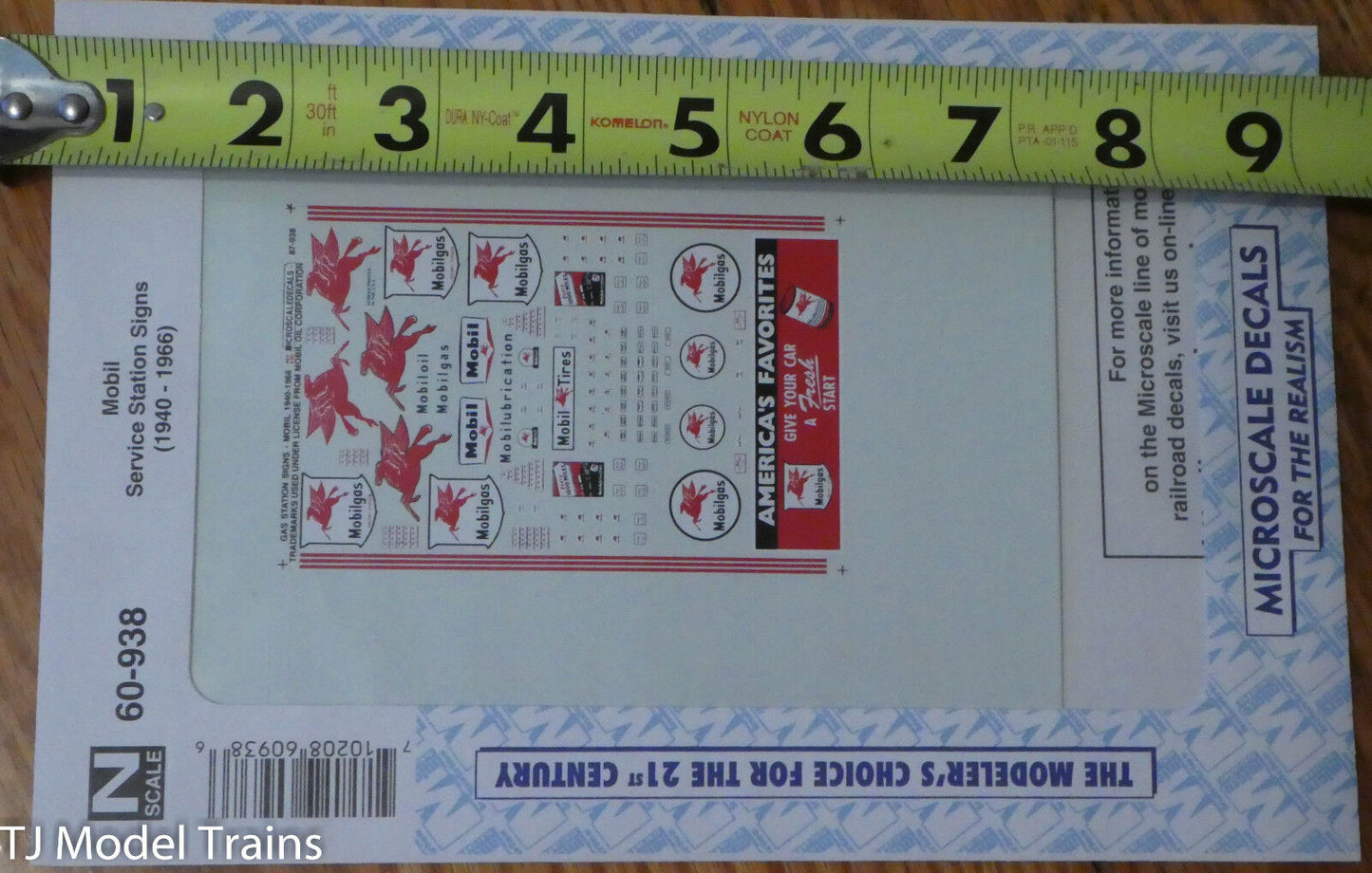 Microscale Decal N #60-938 Mobil Service Station (1940-1966)-Gas Stations - Mob
