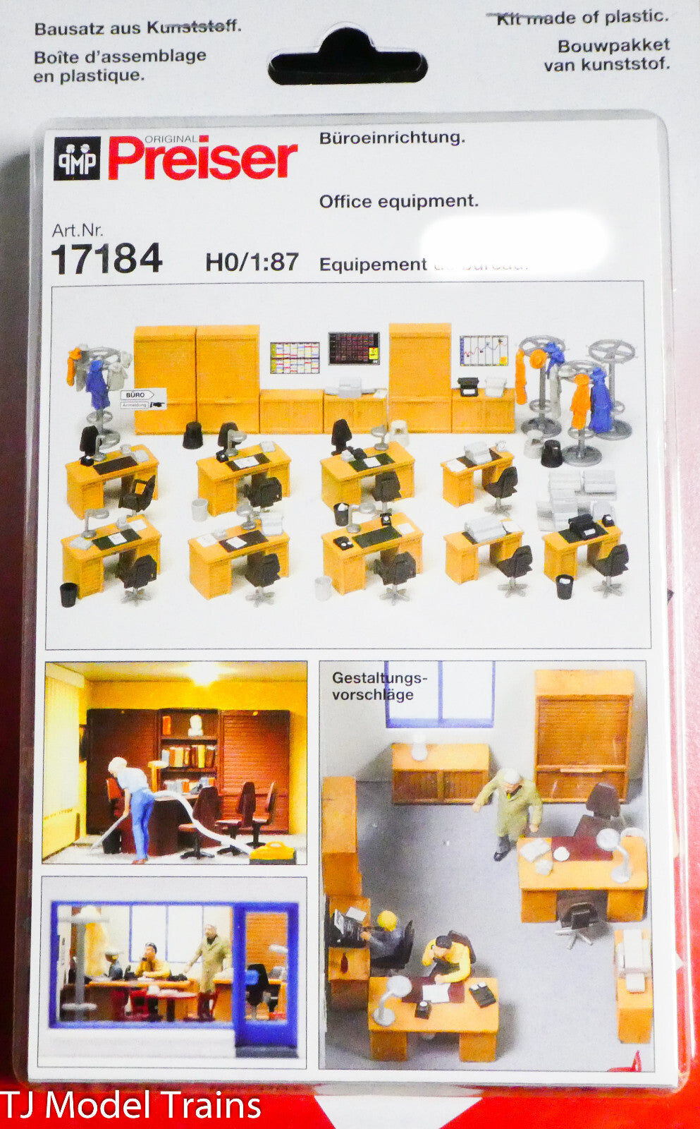 Preiser HO #17184 Office Equipment (Lots of item) (1/87th)