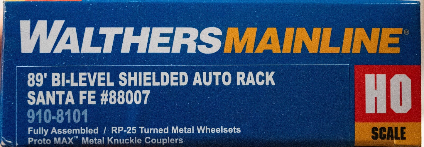 Walthers HO #910-8101 89' Flatcar w/Bi-Level Shielded Auto Rack - Ready to Run -