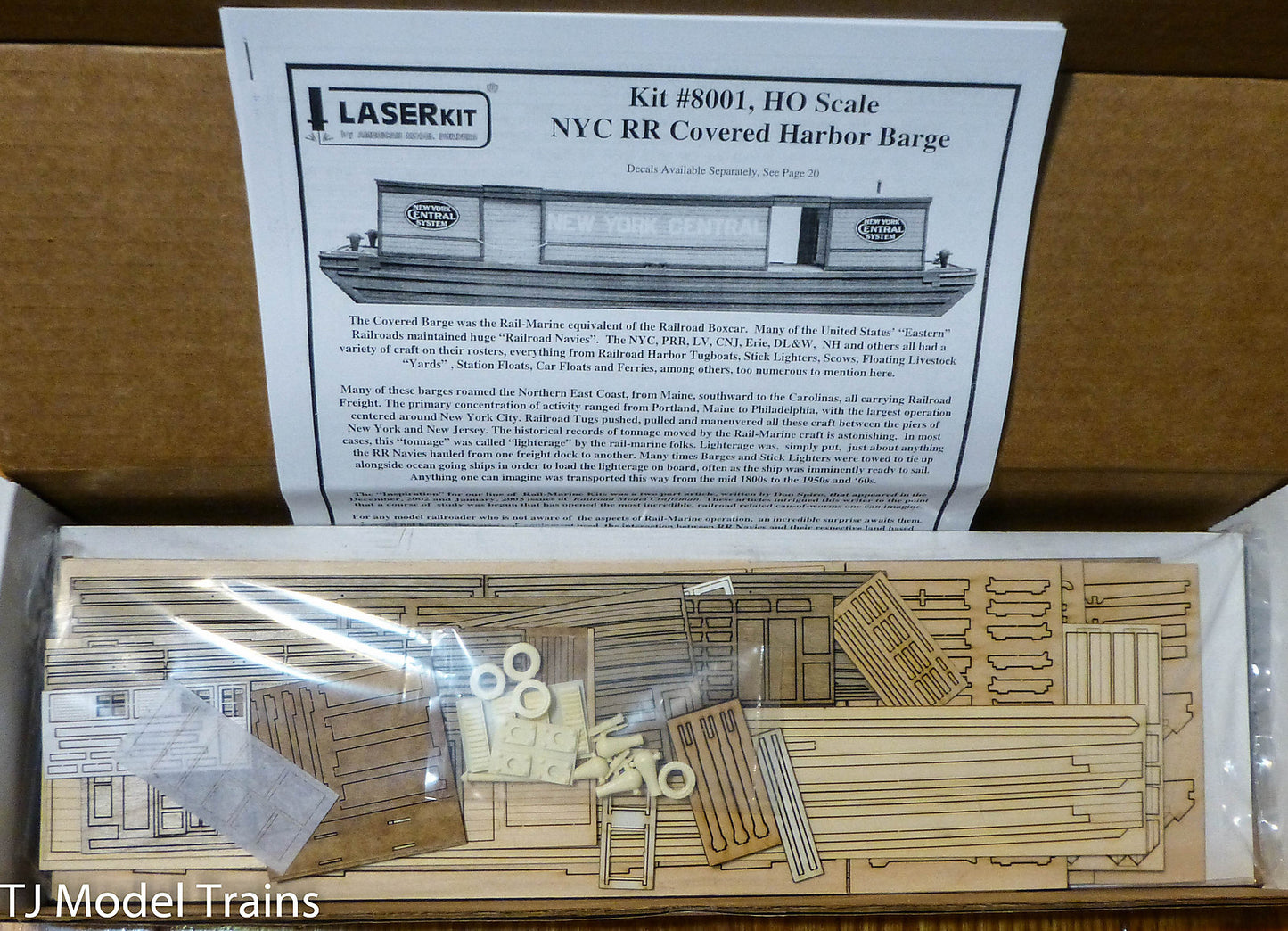 American Model Builders, Inc HO #8001 Harbor Barge #1 -- New York Central - Wood