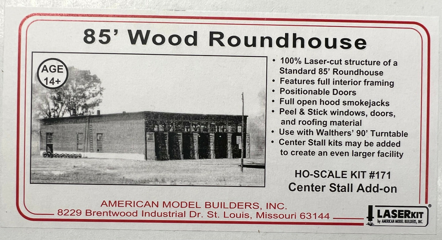 American Model Builders HO #171 - 85' Wood Roundhouse