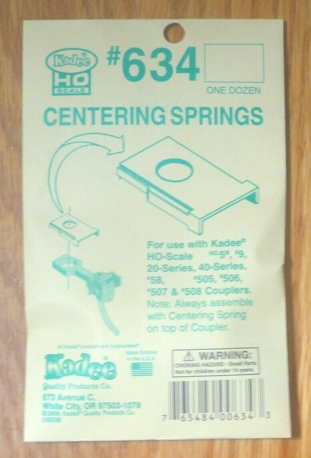 Kadee HO #634 /#5 Style Centering Spring -- pkg(12)