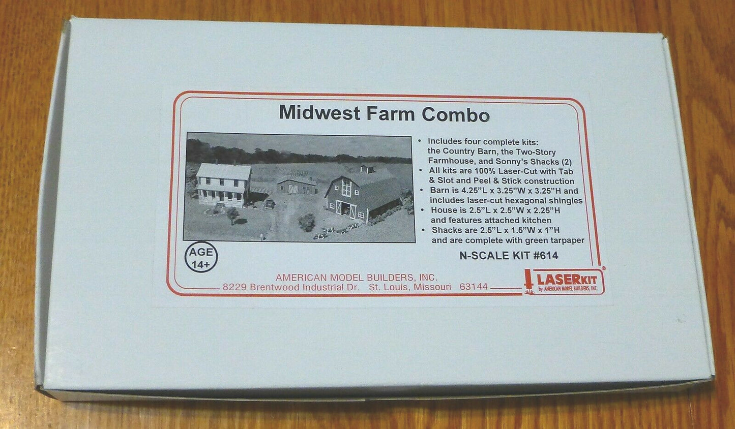 American Model Builders N #614 Midwest Farm Combo (Laser Kit) Building Kit