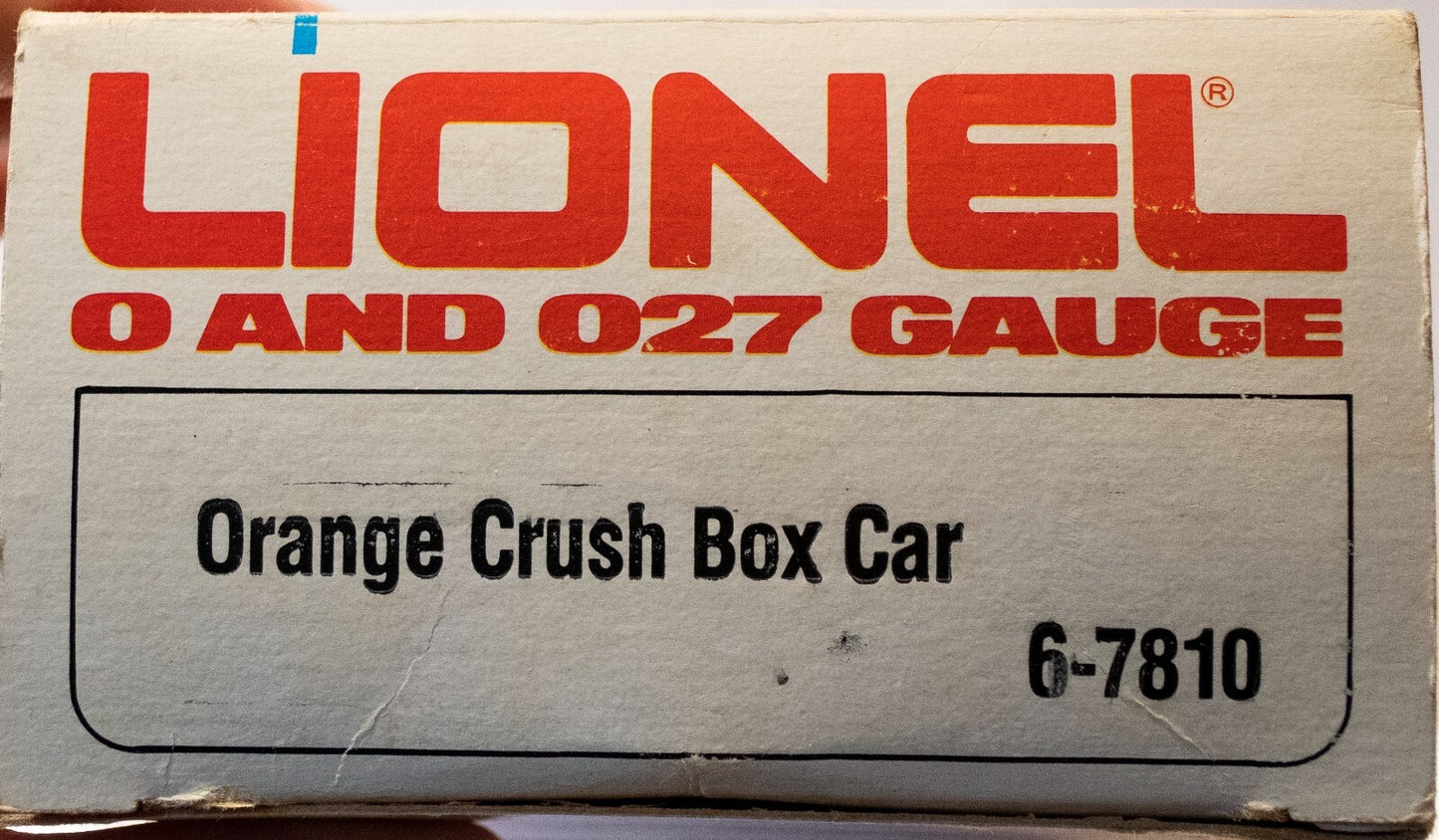 Lionel O Scale (Used) #7810 ORANGE CRUSH BOX CAR