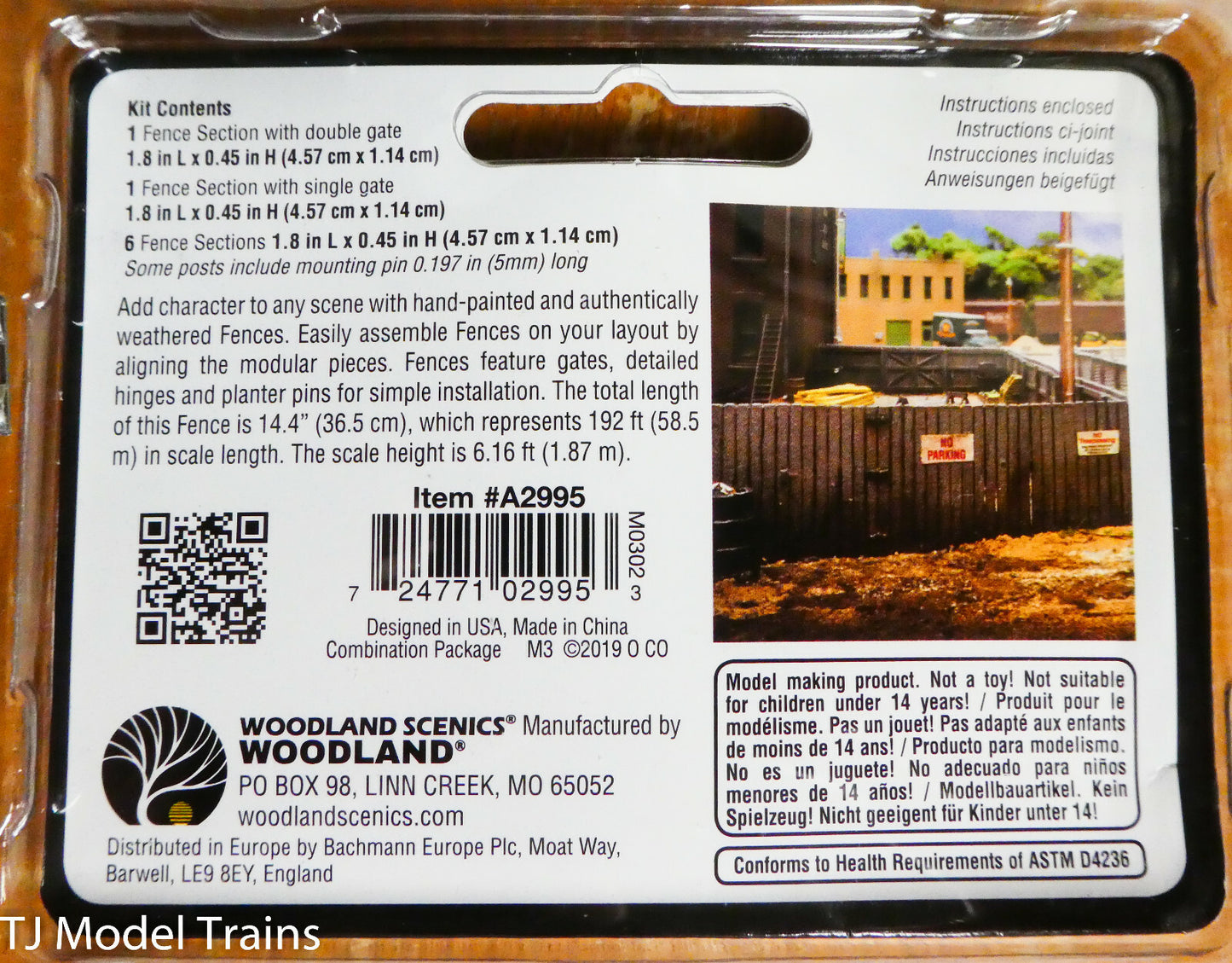 Woodland Scenics N #2995 Privacy Fence - Kit with Gates, Hinges & Planter Pins -