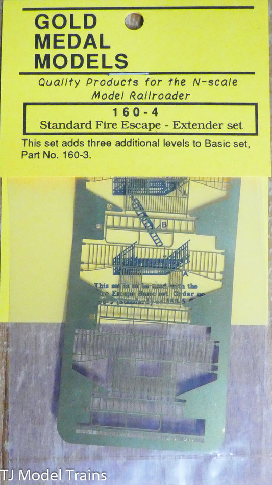 Gold Metal Models N #160-4 Standard Fire Escape - Extender Set / Etched Brass