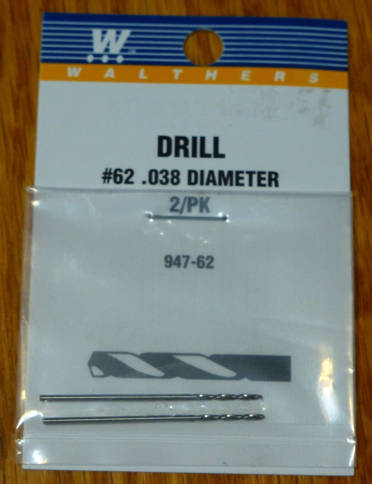 Walthers #947-62 Drill Bit - #62 - .038" Diameter (2 Pack)