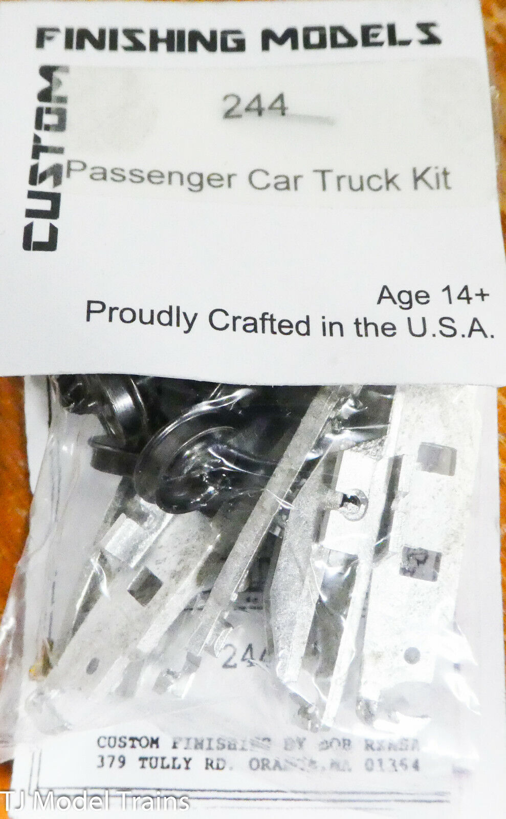 Custom Finishing Models HO #244 Passenger Car Truck Kit (White Metal Frame&Bolst