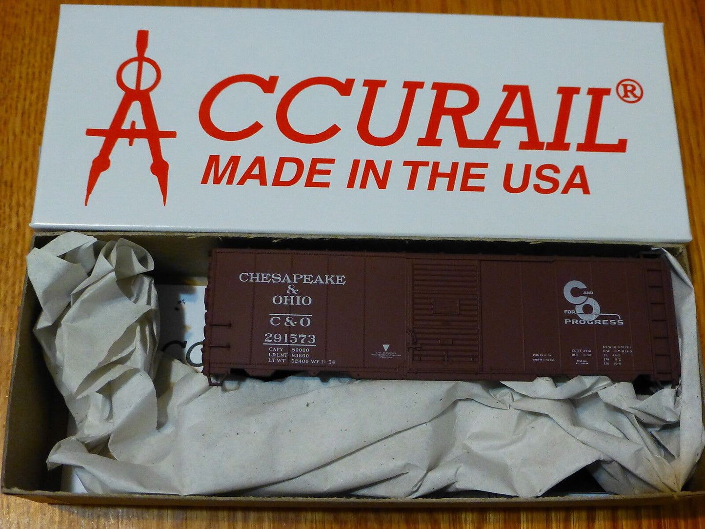 Accurail HO #3543 AAR 40' Single-Door Steel Boxcar Kit Chesapeake & Ohio