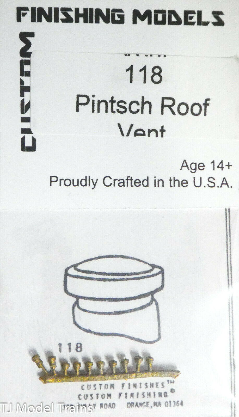 Custom Finishing Models HO #118 Pintsch Roof Vents (Brass Castings) HO Scale