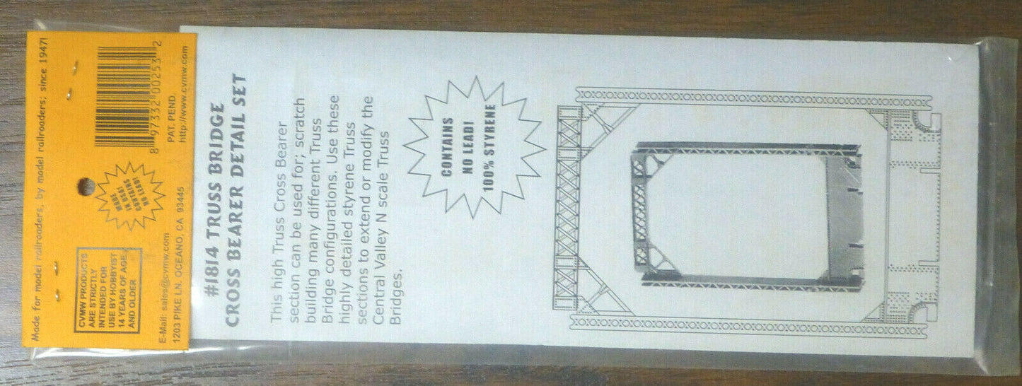 Central Valley N #1814 Truss Bridge Cross Bearers Detail Set (Plastic Parts)