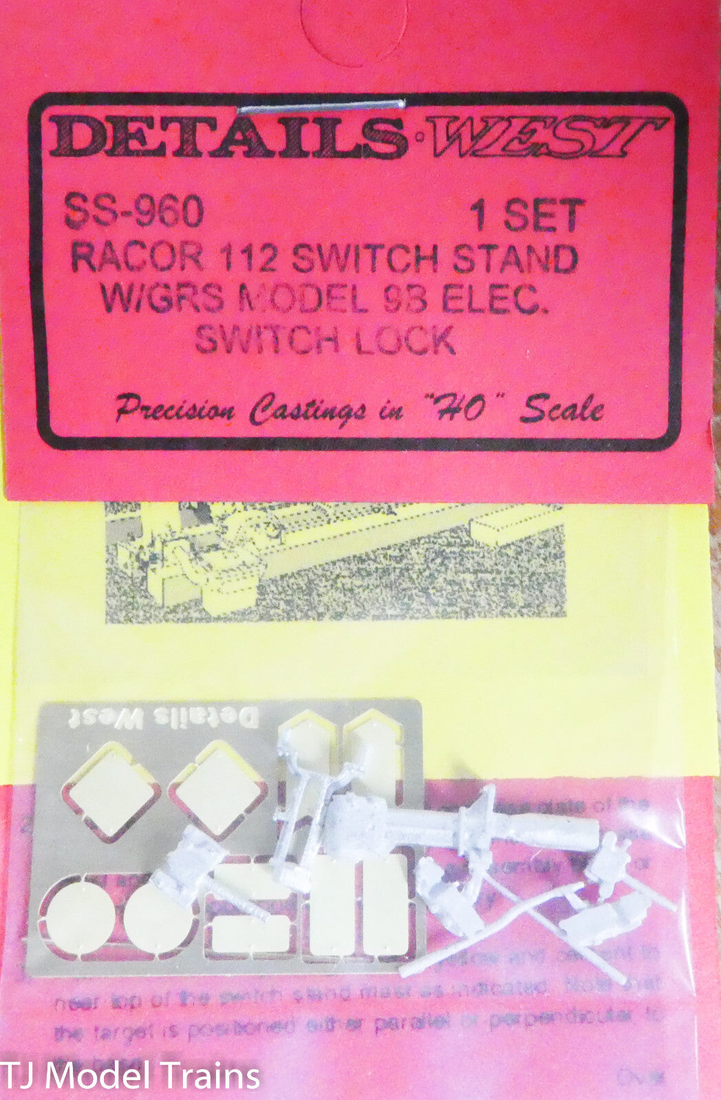 Details West HO #960 Racor 112 Switch Stand w/Etched Targets/SB Elec. SwitchLock