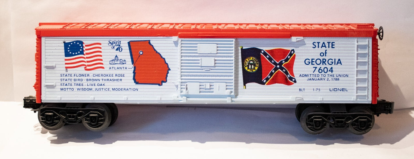 Lionel O Scale (Used) #6-7604 Georgia Box Car Spirit of '76 Commemorative